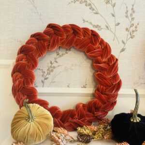 Large Woven Rust Velvet Wreath