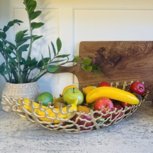 Gold Coral Alluminium Ellipse Bowl