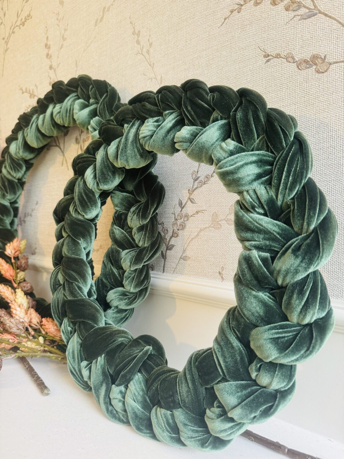 Small Woven Green Velvet Wreath