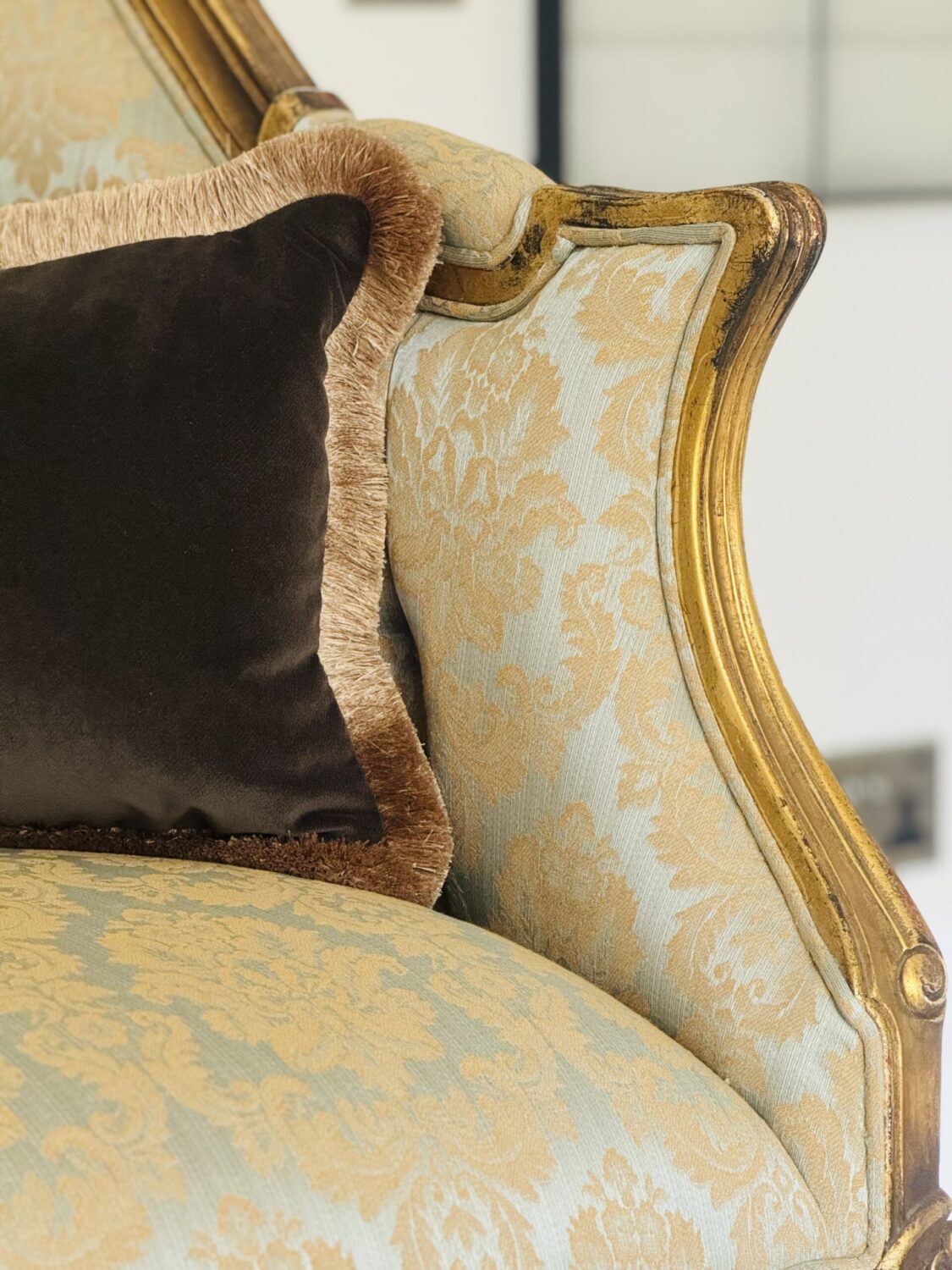 Juniper Green Velvet Cushion with Fringe - Image 3