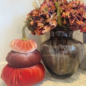 Decorative Stacked Velvet Pumpkins