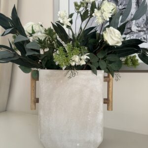 Large Vase with Wooden Handles