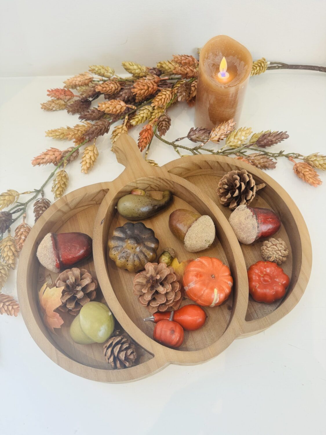 Wooden Pumpkin Tray
