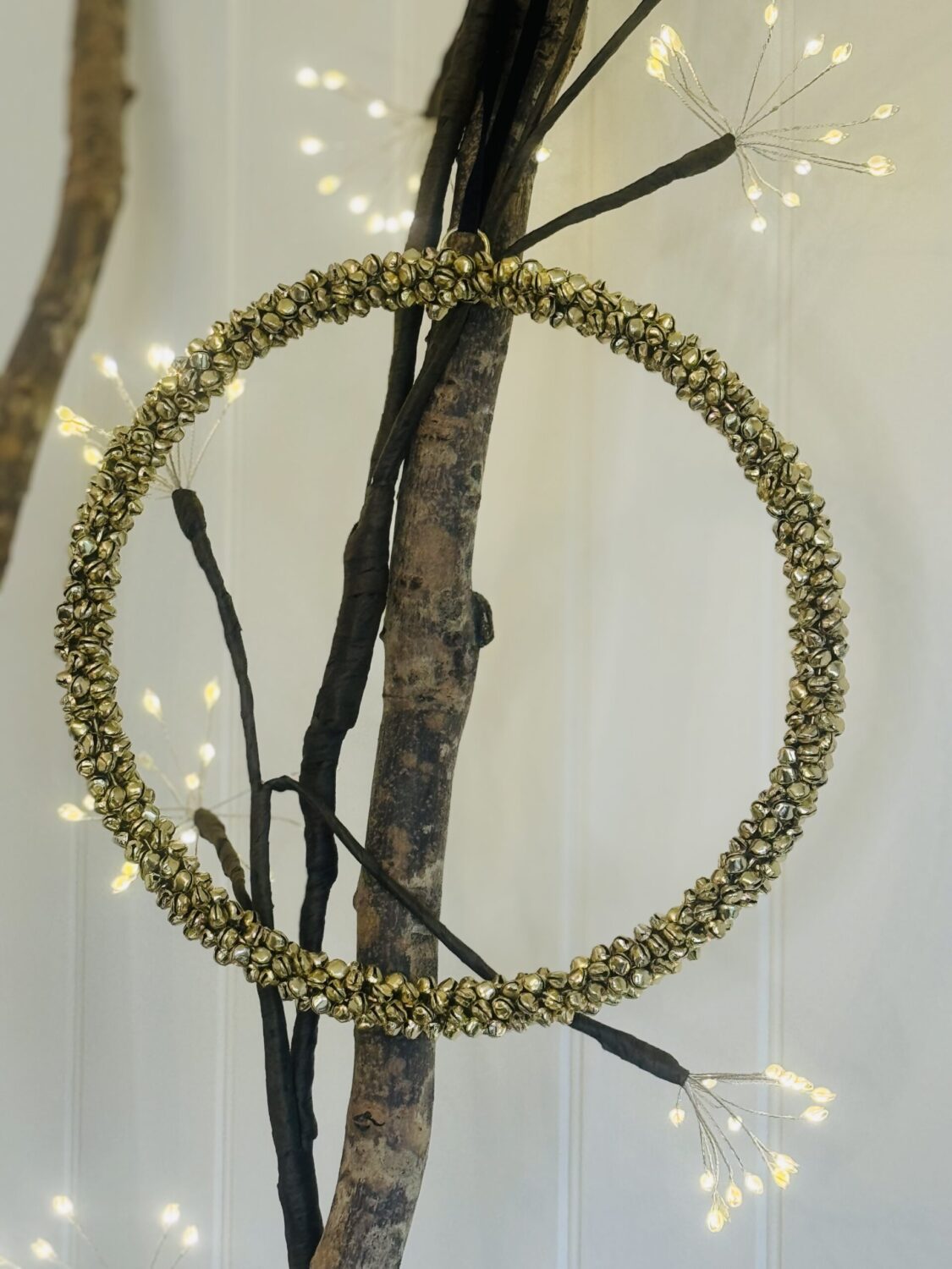 Gold Metal Ornament Bells Wreath