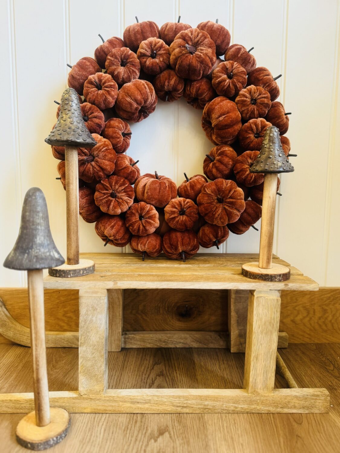 Orange Velvet Little Pumpkin Wreath