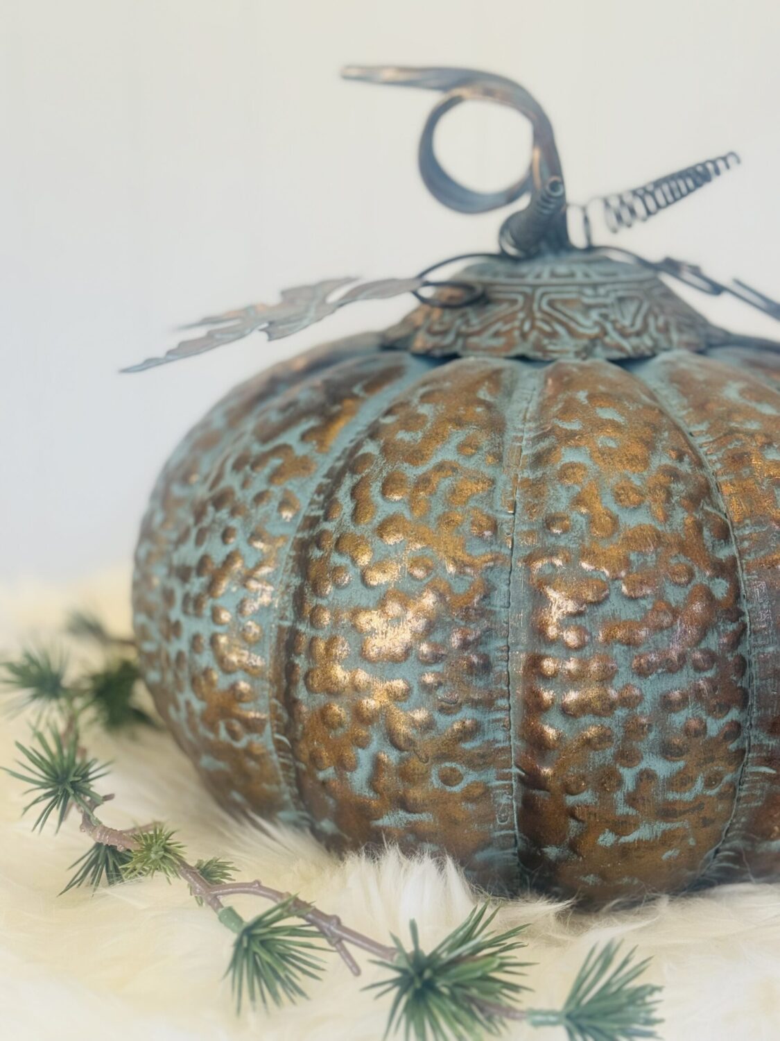 Metal Pumpkin in a Copper Finish