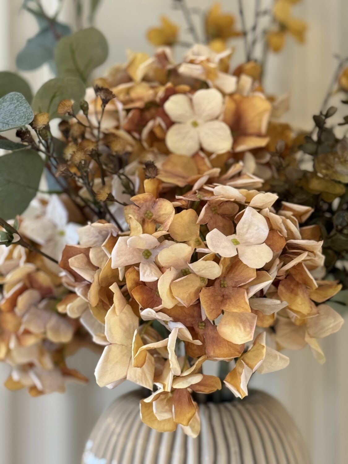 Yellow Hydrangeas and Eucalyptus Bouquet - Image 5