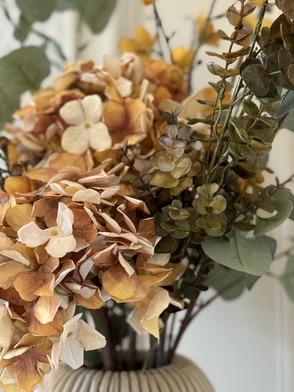 Yellow Hydrangeas and Eucalyptus Bouquet - Image 4