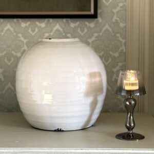 White Ceramic Crackled Glazed Vase